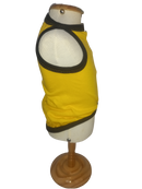 Camiseta em Malha de Algodão Amarela com Estampa de Cachorro com Fone de Ouvido